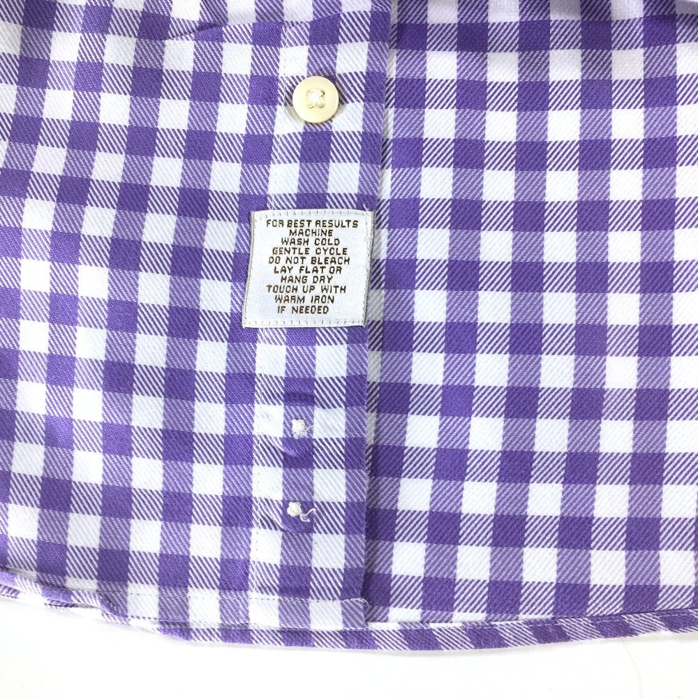 Peter Millar Button Front Shirt Mens Size M Medium Purple White Long Sleeve - Picture 4 of 7